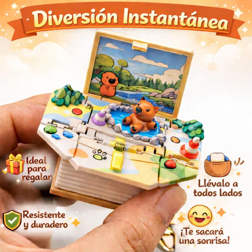 CapyBoxe - Llavero libro plegable de capibara