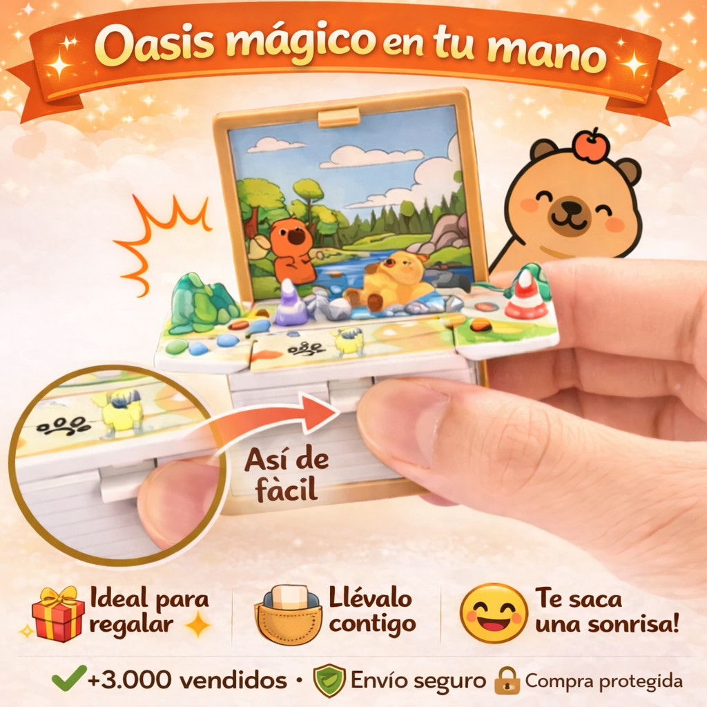 CapyBoxe - Llavero libro plegable de capibara