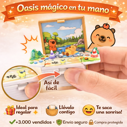 CapyBoxe - Llavero libro plegable de capibara