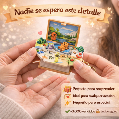CapyBoxe - Llavero libro plegable de capibara