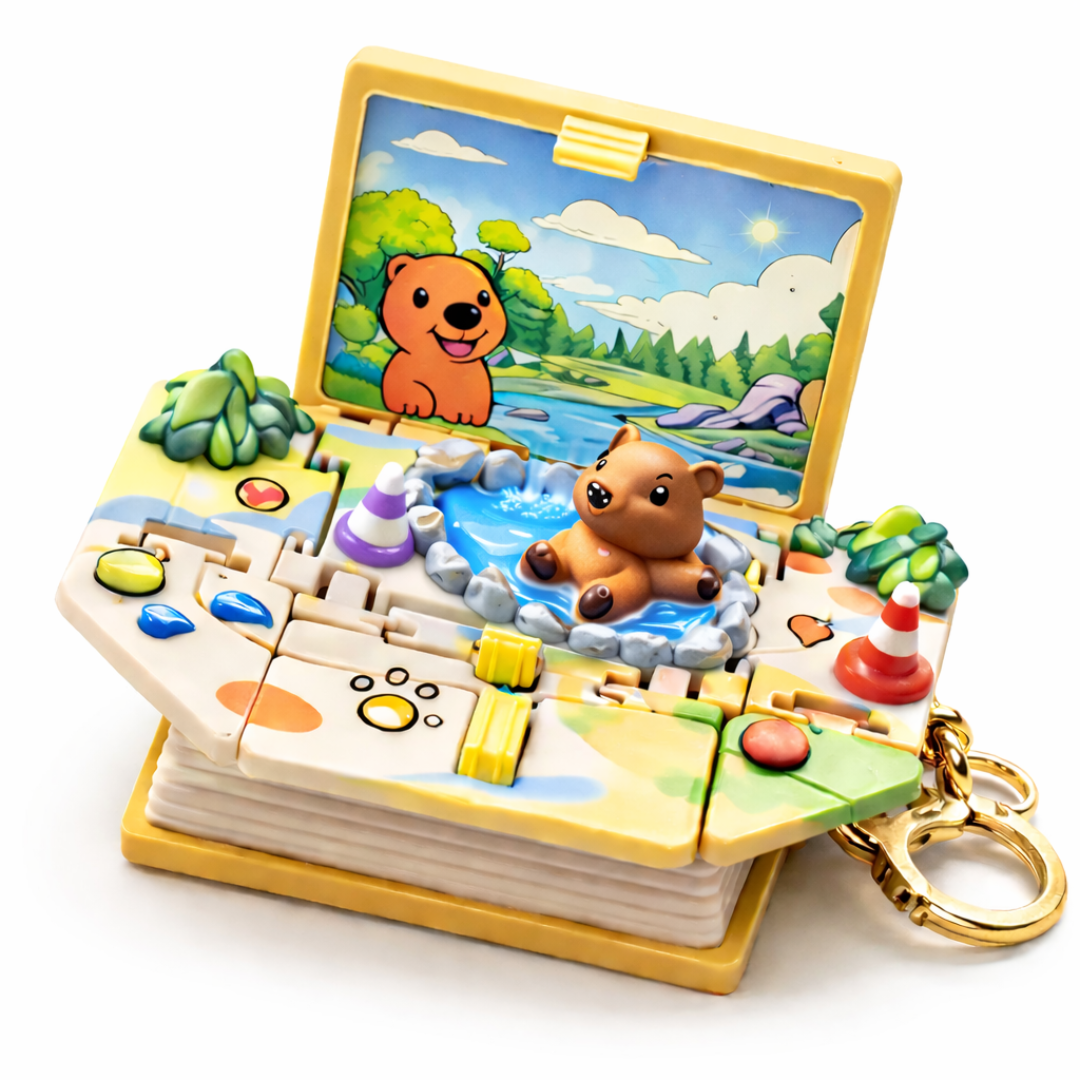 CapyBoxe - Llavero libro plegable de capibara